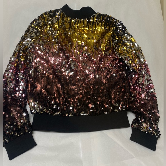 Bebe Sequin Ombre Bomber Jacket ⭐️ - Picture 4 of 5